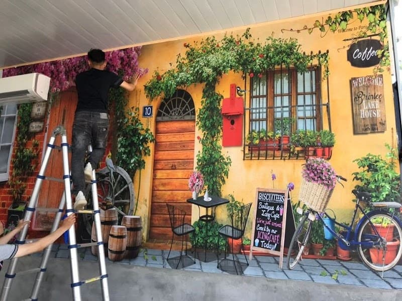 Chuyên Tranh dán tường in giả khung Pleiku photo