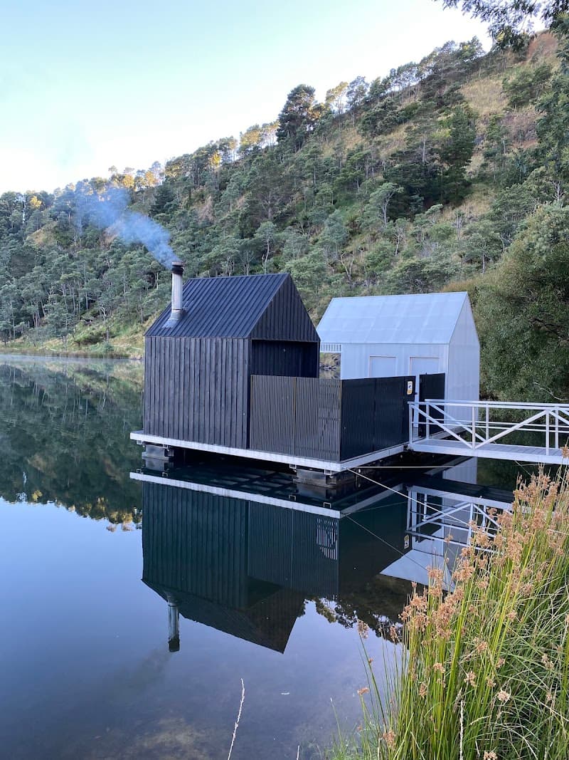 Floating Sauna Lake Derby Tasmania photo